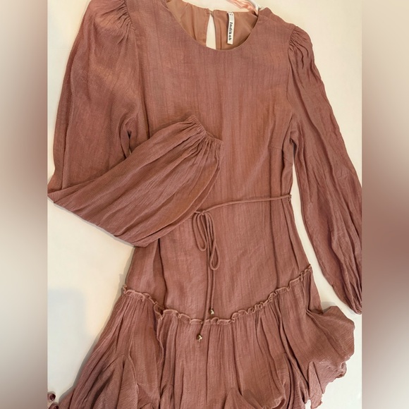 Long sleeve mini dress, rose color, size medium - Picture 2 of 4